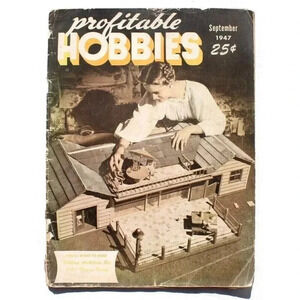 Vintage September 1947 Profittable Hobbies Magazine - Helping Architects Crafts